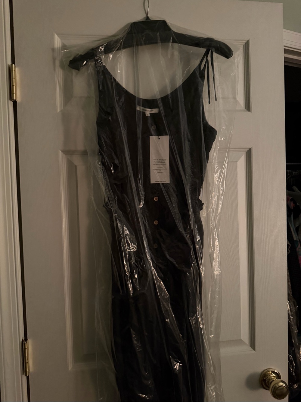 Emerson Fry Black Button-Front Tie-Shoulder Maxi Dress Livia Tuckernuck - Picture 2 of 3